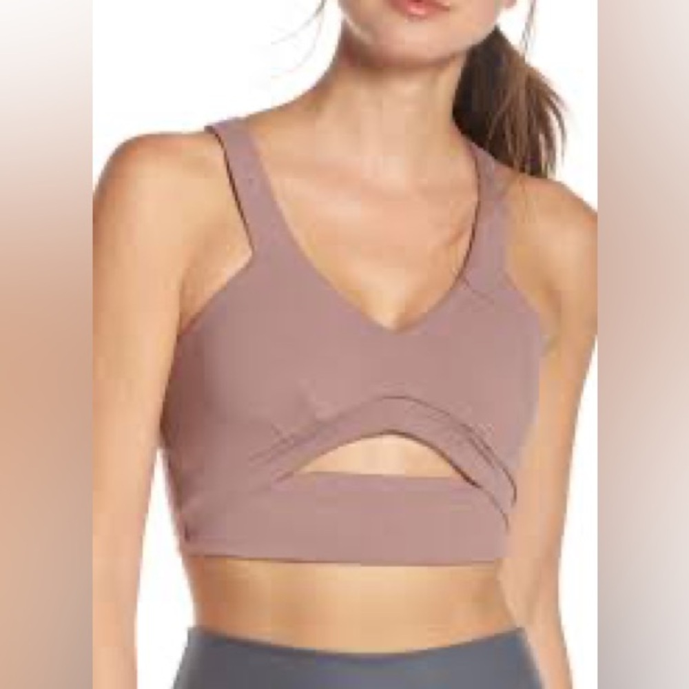 Alo Yoga Pirouette Sports Bra Small Smoky Quartz